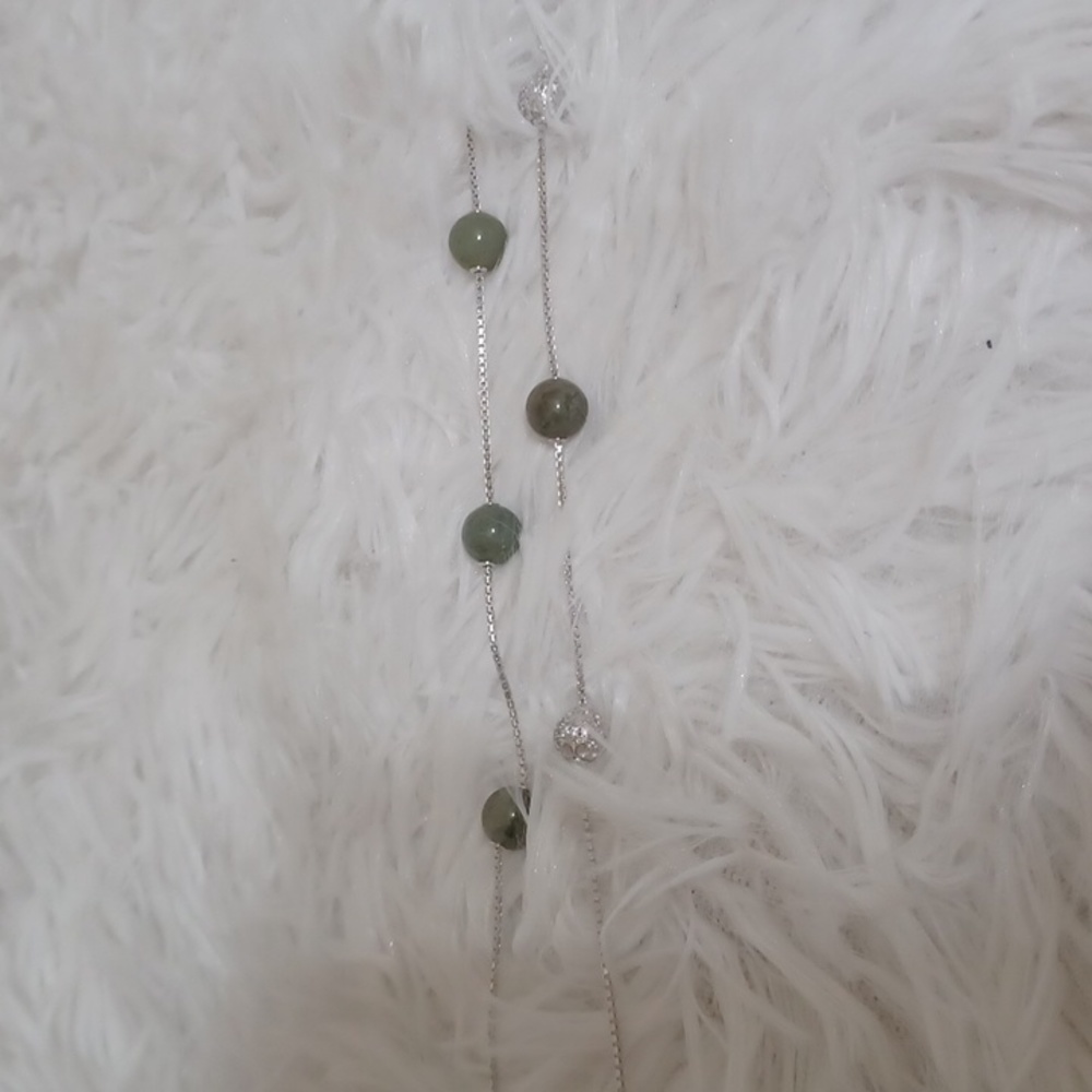 Jade of Yesteryear Jade and Silver Necklace NEW - Picture 8 of 11